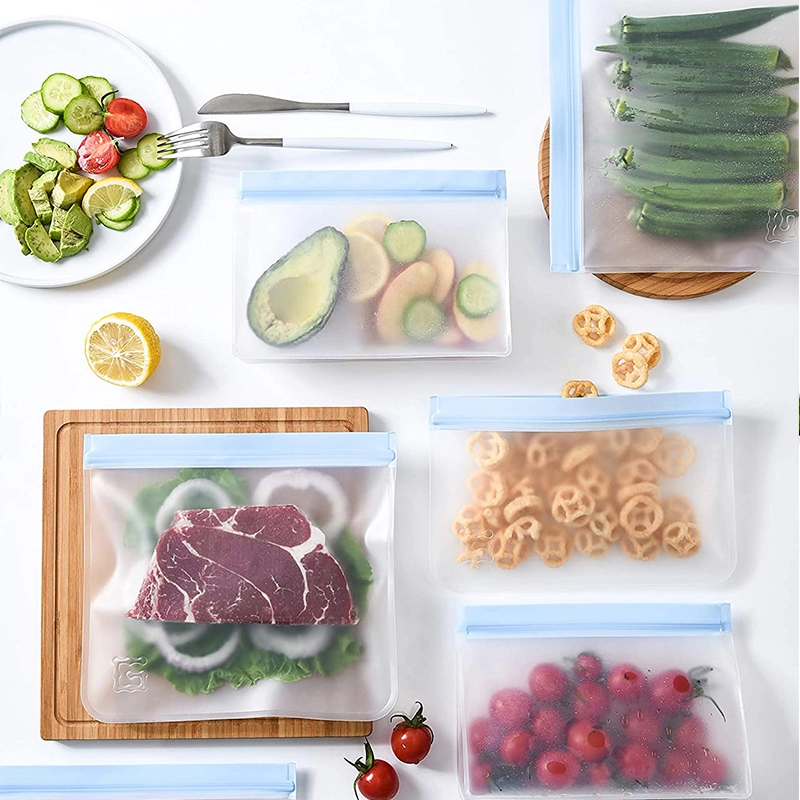 Wholesale Eco Friendly Leakproof Freezer PEVA Silicone Bag Zip Lock Food Storage Bag