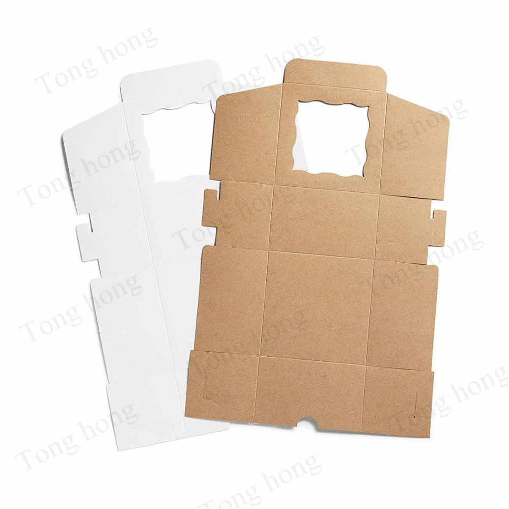 Custom PVC Transparent Window Kraft Ivory Bakery Boxes Eco Friendly Cake Food Packaging Kraft Paper Box