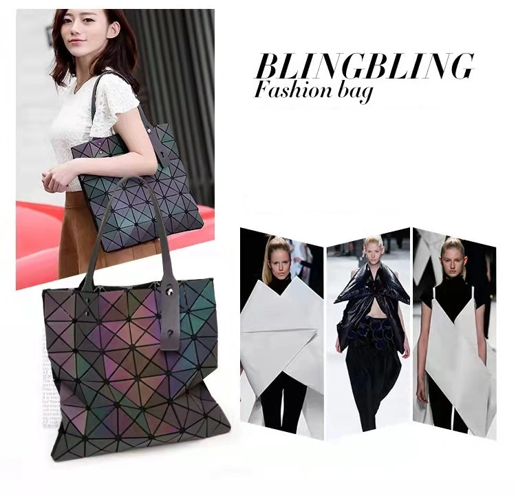 Designer Geometric Tote Bags Fashion Lady Handbags with Holographic Reflective for Daily, Shopping, Business RS-Cn1291-8