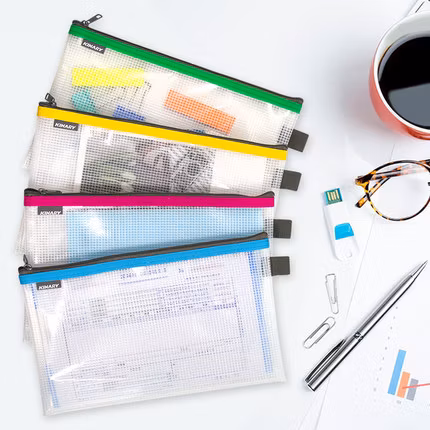 Sac à crayons en maille EVA de dessin animé de bureau de 22,5 * 12,5 cm avec fermeture à glissière