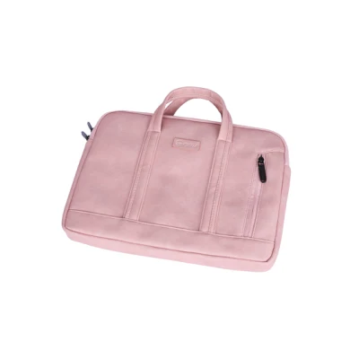 Embossage Logo Rose Business PU PVC Ordinateur Portable Sacs Mac Air Bag Notebook Sac À Main avec Fermeture Éclair Personnalisée pour les Femmes