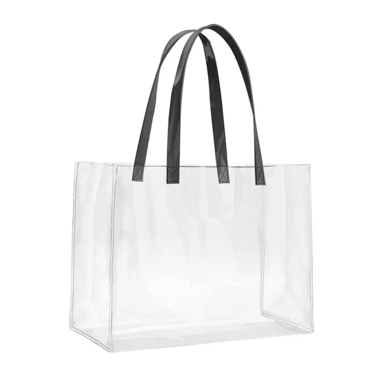 Sac fourre-tout en PVC clair avec logo imprimé personnalisé Sac à main transparent imperméable à l'épaule