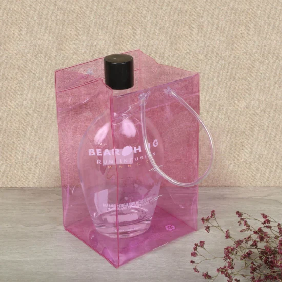 Sac à main pliable réutilisable de refroidisseur de bière de vin de sac de refroidissement de glace étanche transparent de PVC