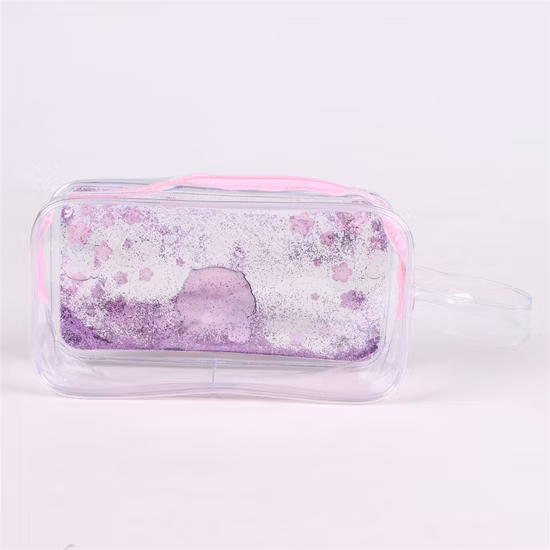 Sacs cosmétiques transparents de tirette de PVC de sac de maquillage de voyage d'EVA imperméable fait sur commande