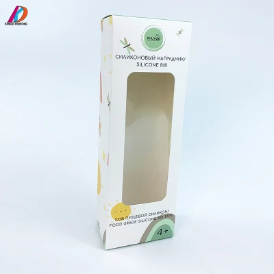 Boîte de papier en carton pliante d'impression personnalisée avec fenêtre en PVC transparent