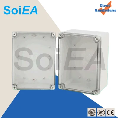 Boîte de jonction électrique étanche grise transparente série AG boîte adaptable carrée en PVC Pretoplast